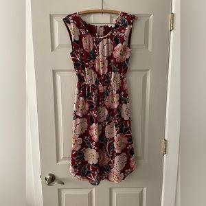 Loft Floral Print Midi Dress